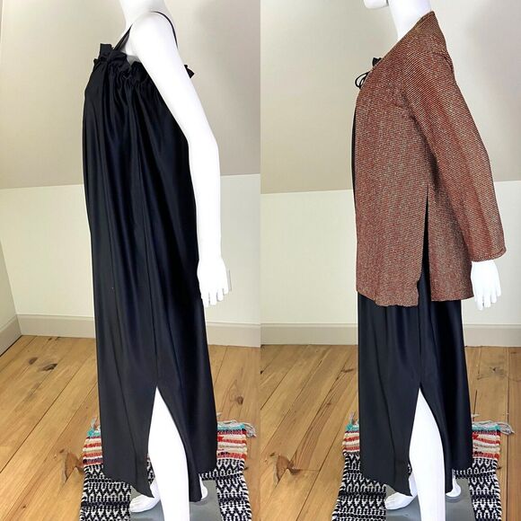 Vintage 70s Disco Maxi Dress Metallic Jacket Set Lester Hayatt Saks Fifth Ave S - Picture 5 of 9